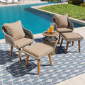 Merax 5 Pieces Patio Furniture Chair Sets, Patio Conversation Set by Merax