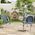 PURPLE LEAF Dining Chair Set of 2 Outdoor French Bistro Chairs Hand-Woven by PURPLELEAF
