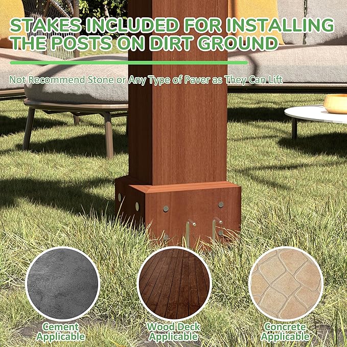 MUPATER 12x12 FT Wooden Pergola Kit - Image 3