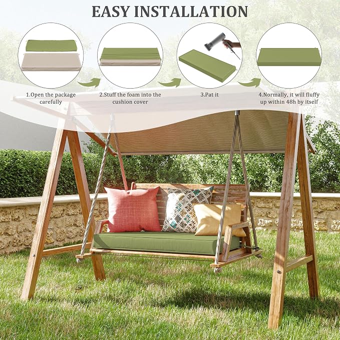 Premium Outdoor Bench Cushions for Patio Furniture 3.5inches Memory Foam Bench - Image 7