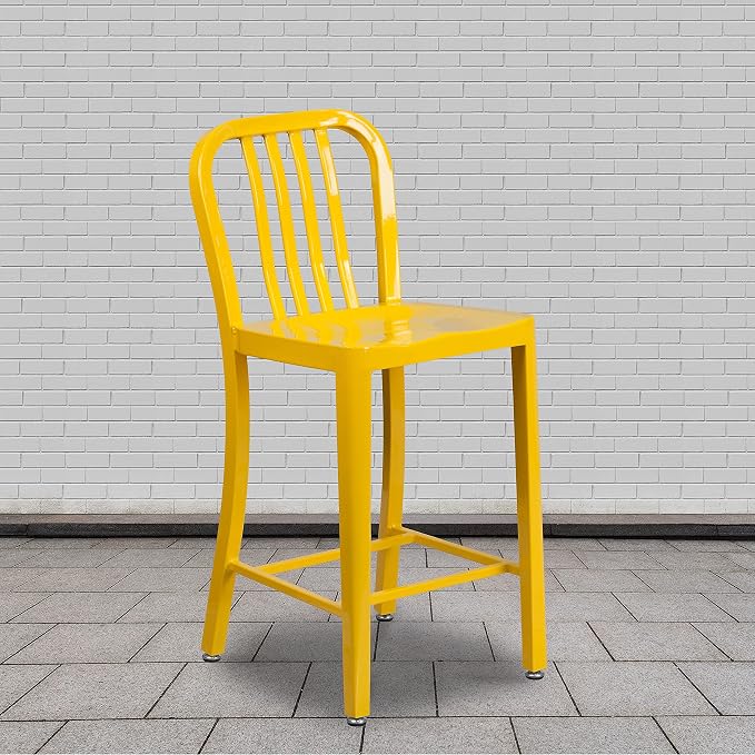 Flash Furniture Gael Commercial Grade 2 Pack 24" High Yellow Metal - Image 2