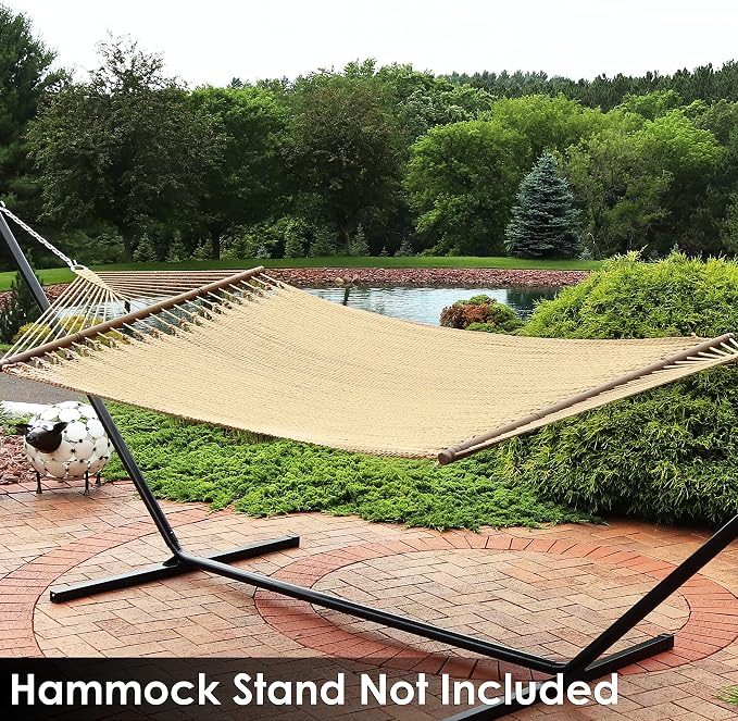 Sunnydaze Soft-Spun Polyester Rope Double Hammock - Image 9