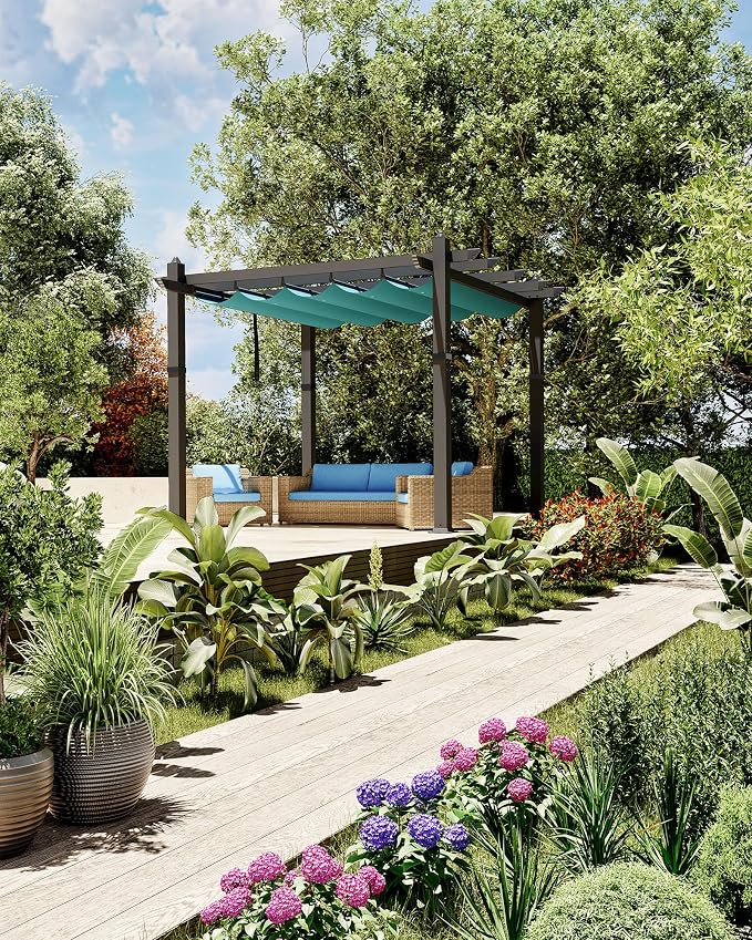 10x10 Ft Outdoor Pergola Metal Gazebo - Image 6