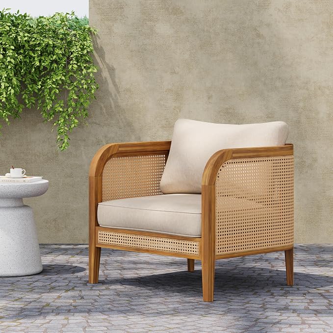 Christopher Knight Home Tilden Bohemian Acacia Wood Patio Accent Chairs - Image 5