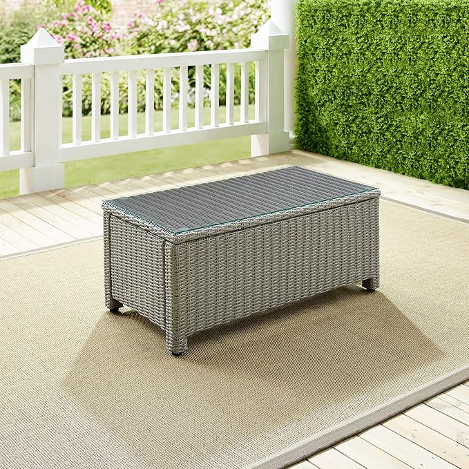 Crosley Furniture Bradenton All Weather Rattan Wicker Outdoor Coffee Table - Image 5