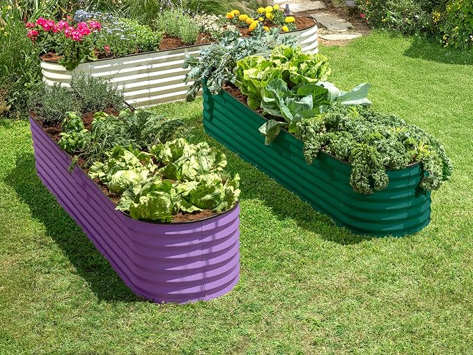9-in-1 Galvanized Steel Raised Garden Bed // 8×2×1.5 ft Modular Planter - Image 3