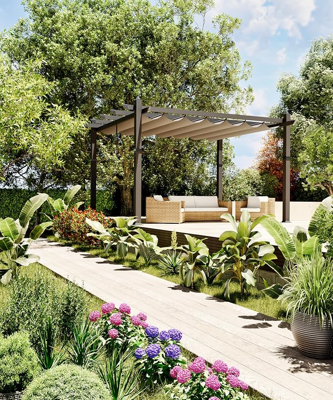 GarveeLife 10x13 ft Aluminum Pergola, Outdoor Metal Pergola - Image 2