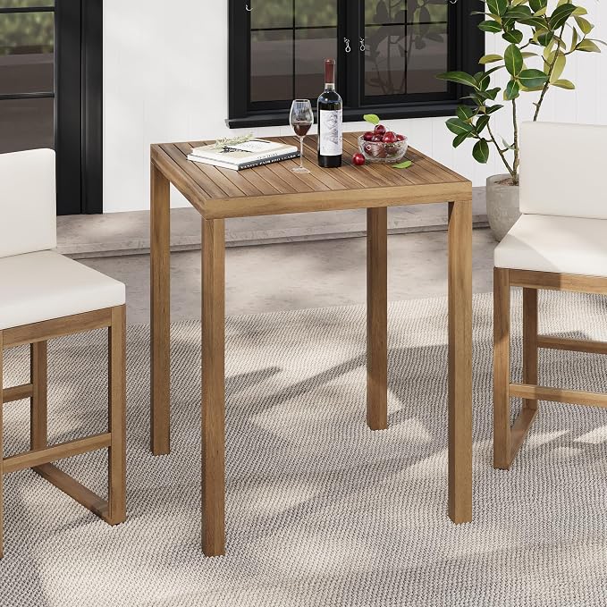 Christopher Knight Home Gree Acacia Wood Outdoor Bar Table, Wooden Patio Bar by ChristopherKnightHome