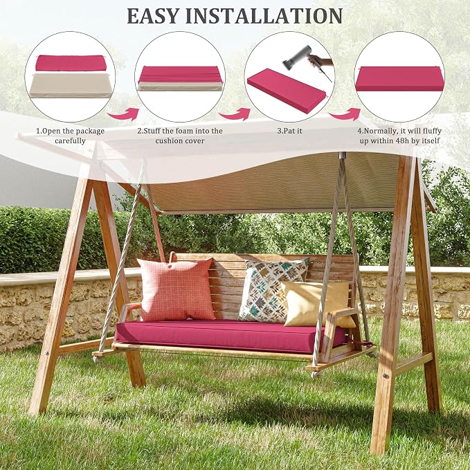 Premium Outdoor Bench Cushions for Patio Furniture 3.5inches Memory Foam Bench - Image 7