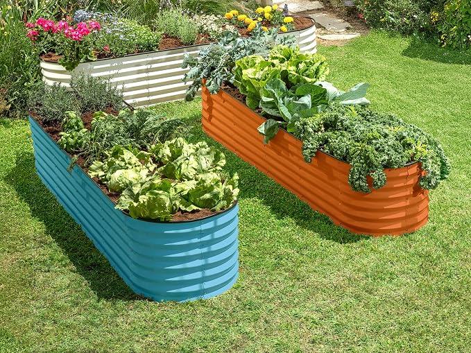 9-in-1 Galvanized Steel Raised Garden Bed // 8×2×1.5 ft Modular Planter - Image 3