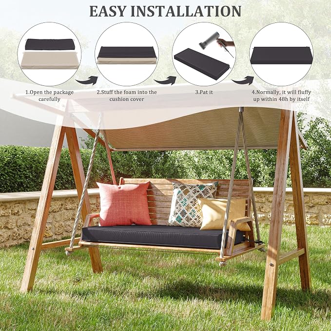 Premium Outdoor Bench Cushions for Patio Furniture 3.5inches Memory Foam Bench - Image 7