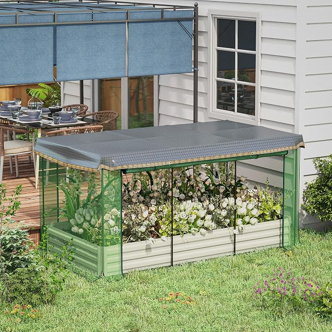 Outsunny 7.3 x 3.4 x 1 ft Galvanized Raised Garden Bed - Image 2