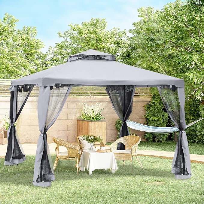 Outsunny 9.6' x 9.6' Patio Gazebo, Outdoor Canopy Shelter - Image 2