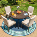HERA'S HOUSE 5 Piece Patio Dining Set, 4 x Thick Cushioned Dining Chair by HERASHOUSE