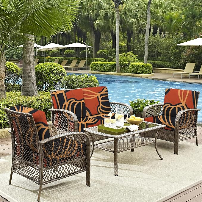 8Pcs Outdoor Cushion Covers, Patio Cushion Covers, Stretch Elastic Slipcovers - Image 6