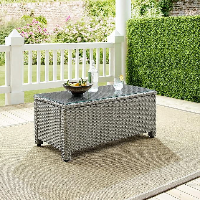 Crosley Furniture Bradenton All Weather Rattan Wicker Outdoor Coffee Table - Image 2