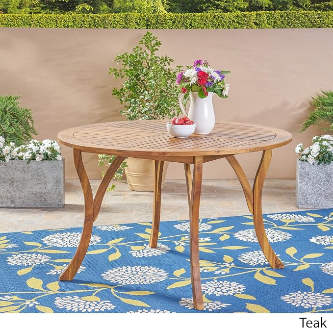 Christopher Knight Home Adn Outdoor 47" Round Acacia Wood Dining Table - Image 3