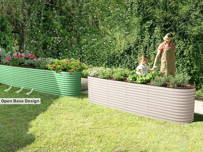 9-in-1 Galvanized Raised Garden Beds Outdoor // 8×2×2.5 ft Modular Planter - Image 3