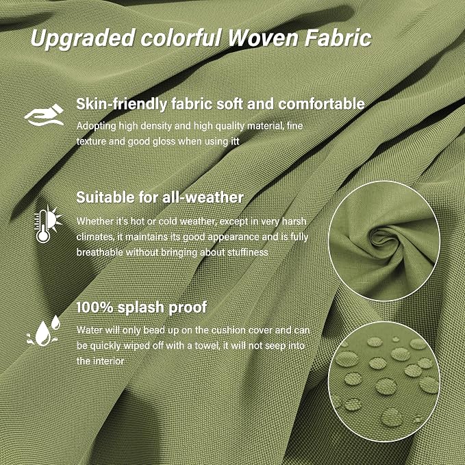 14 Pcs Outdoor Cushion Covers Patio Cushion Slipcovers Replacement Splash Proof - Image 6