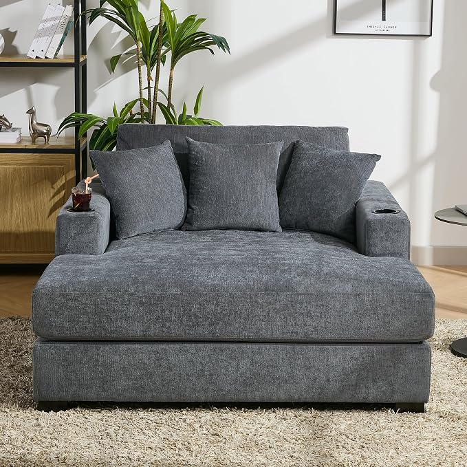 Merax Modern Upholstered Indoor Chaise Lounge - Image 3