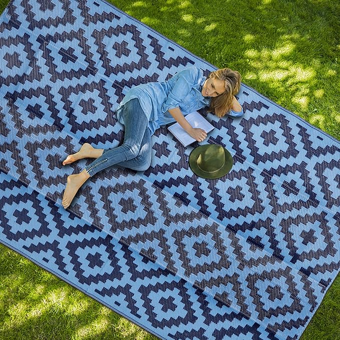 SAND MINE Reversible Mats, Plastic Straw Rug, Modern Area Rug, Large Floor Mat - Image 6