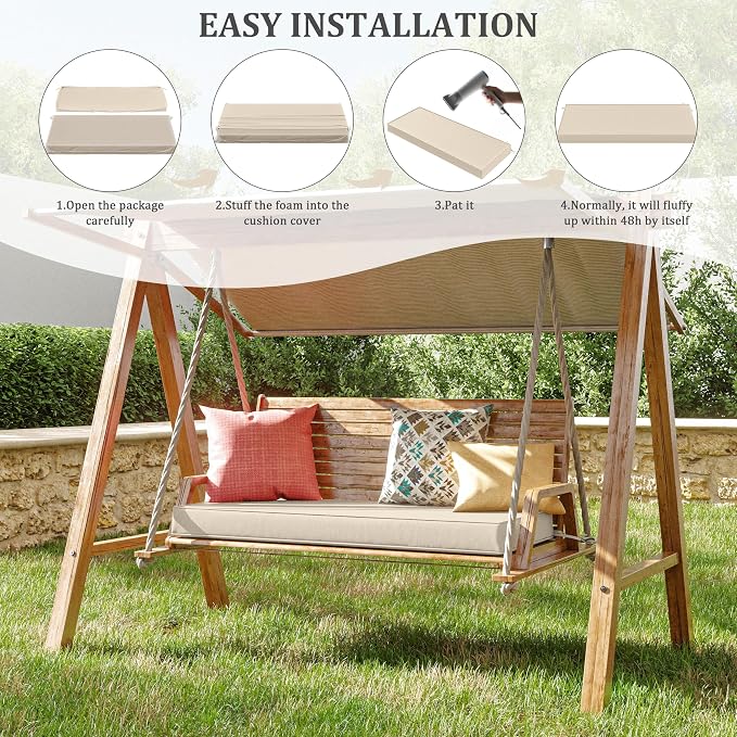 Premium Outdoor Bench Cushions for Patio Furniture 3.5inches Memory Foam Bench - Image 7