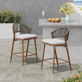 Christopher Knight Home Hearth 26.00" Patio Barstools Set of 2, Woven Wicker by ChristopherKnightHome