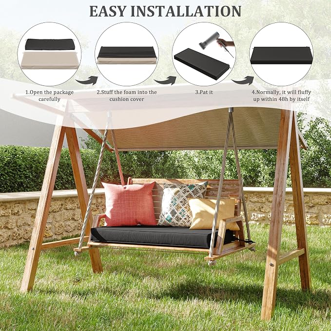 Premium Outdoor Bench Cushions for Patio Furniture 3.5inches Memory Foam Bench - Image 7