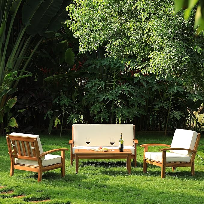 IDZO Laurent 800lbs Capacity Acacia Outdoor Loveseat, FSC Certified 2 Seater - Image 9