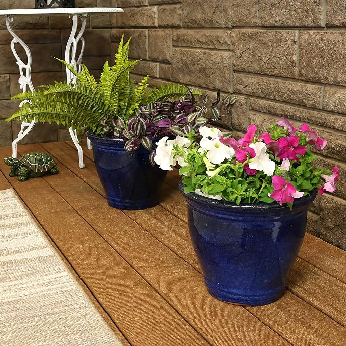 Sunnydaze Round Ceramic Planter - Image 7