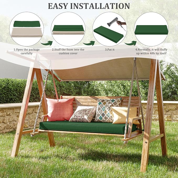 Premium Outdoor Bench Cushions for Patio Furniture 3.5inches Memory Foam Bench - Image 7