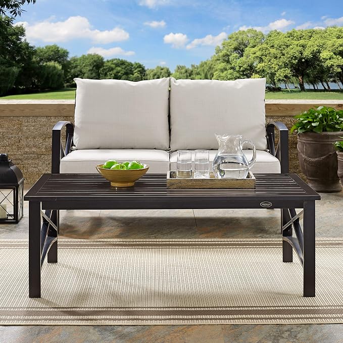 Crosley Furniture Kaplan Weather Resistant Metal Outdoor Coffee Table - Image 2