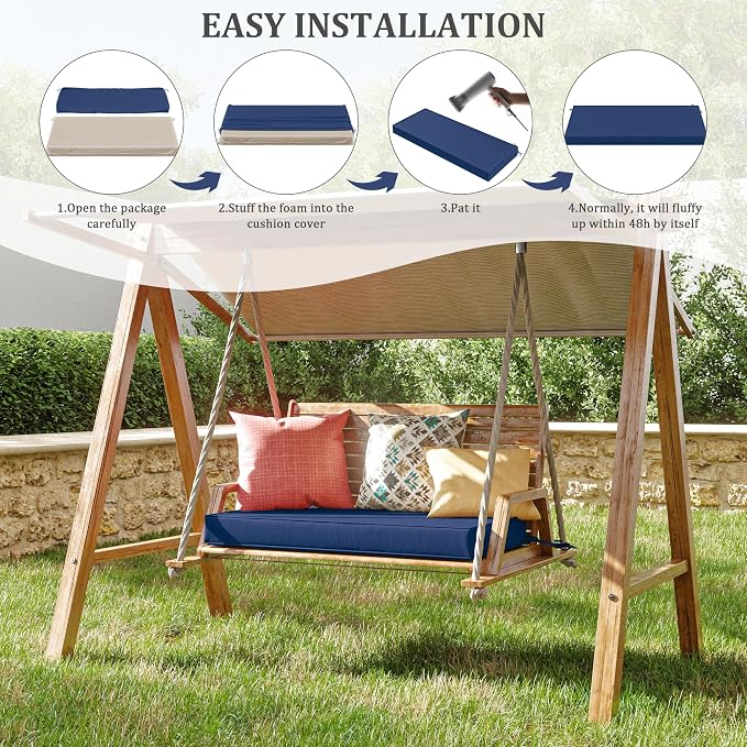 Premium Outdoor Bench Cushions for Patio Furniture 3.5inches Memory Foam Bench - Image 7