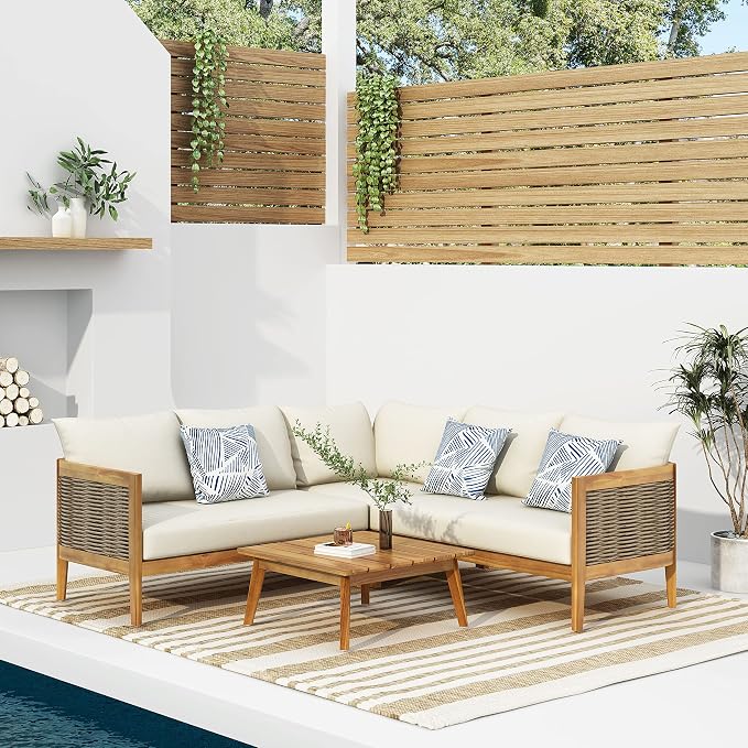 Christopher Knight Home Burchett Outdoor 5 Seater Sectional Sofa Chat Set - Image 2