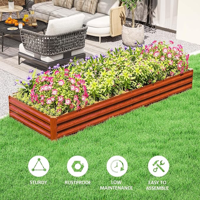 Outsunny Galvanized Raised Garden Bed, - Image 5