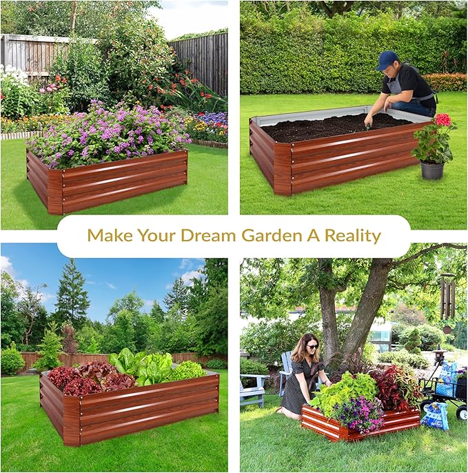 Sunnydaze 11.75" H Raised Metal Garden Bed - Image 4