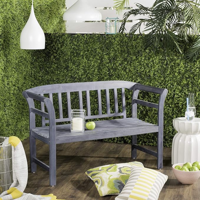 SAFAVIEH PAT6742A Outdoor Collection Porterville 2 Seat Bench - Image 2