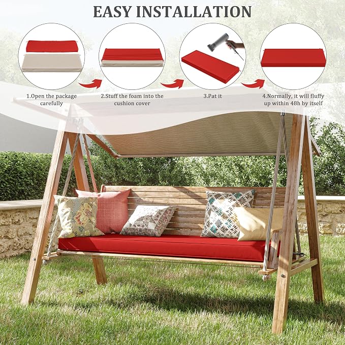 Premium Outdoor Bench Cushions for Patio Furniture 3.5inches Memory Foam Bench - Image 7