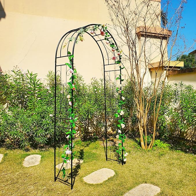 Metal Garden Arch, Wedding & Event Decoration, 94.5" H x 45.3" W Garden Arbor by Flohover