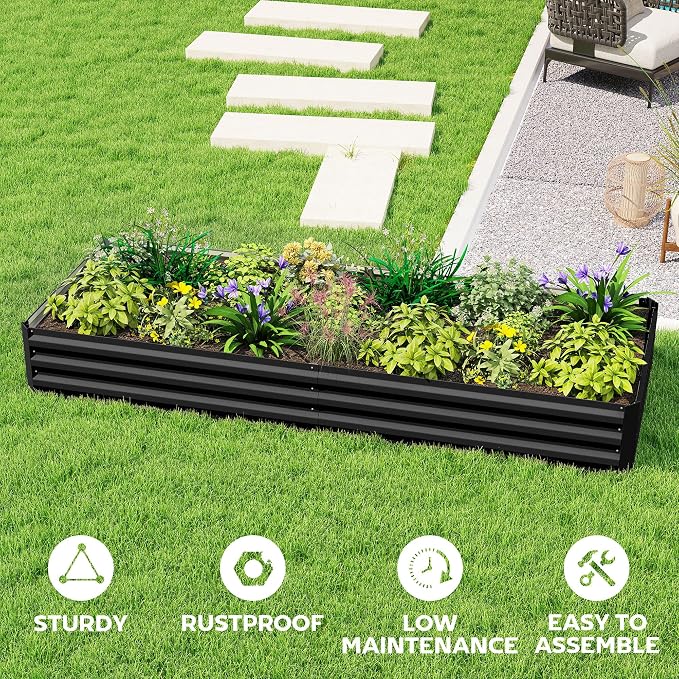 Outsunny Galvanized Raised Garden Bed, - Image 5