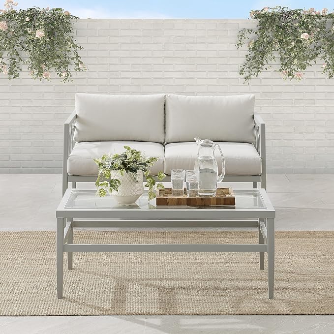 Crosley Furniture Ashford 2-Piece Outdoor Coffee Table and Loveseat Patio - Image 7