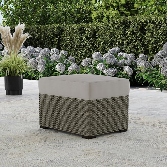 homestyles Boca Raton Brown Outdoor Ottoman - Image 2