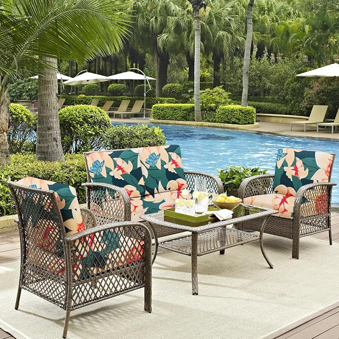 8Pcs Outdoor Cushion Covers, Patio Cushion Covers, Stretch Elastic Slipcovers - Image 6