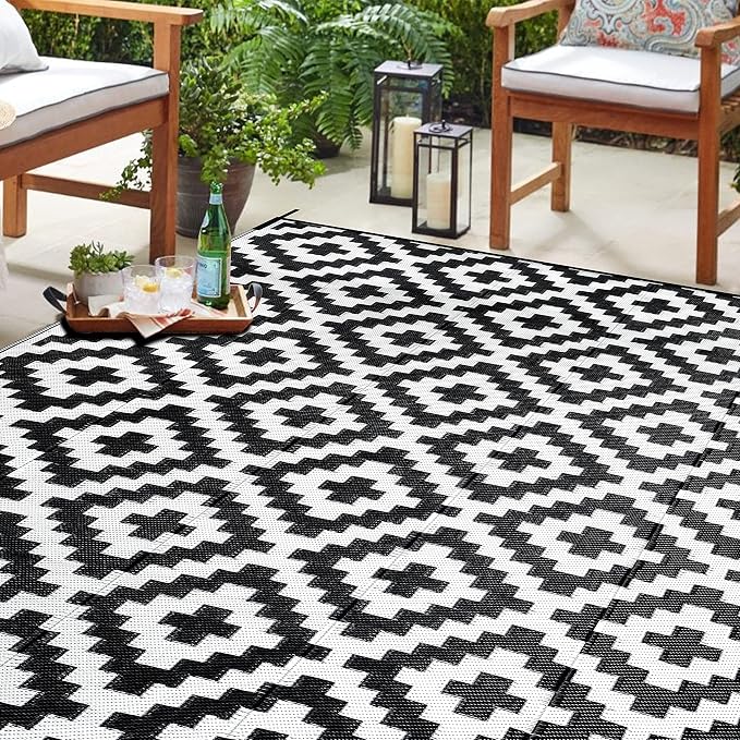 SAND MINE Waterproof Outdoor Rug 6x9 ft, Reversible Mats, Modern Area Rug by SANDMIND