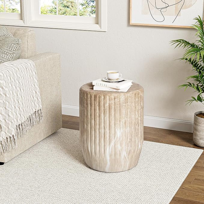Christopher Knight Home Jayme Outdoor Cylinder Side Table, Lightweight Concrete - Image 4