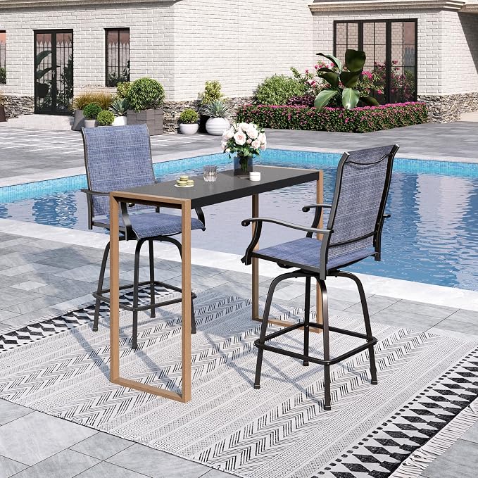 Sophia & William Outdoor Bar Set, Patio Bar Table and Chairs Set, Bar Height by SophiaWilliam