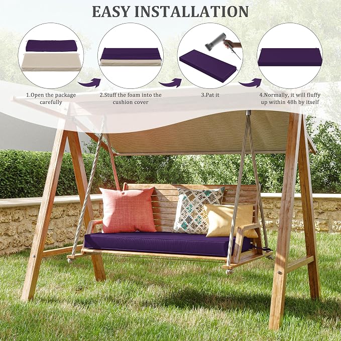 Premium Outdoor Bench Cushions for Patio Furniture 3.5inches Memory Foam Bench - Image 7
