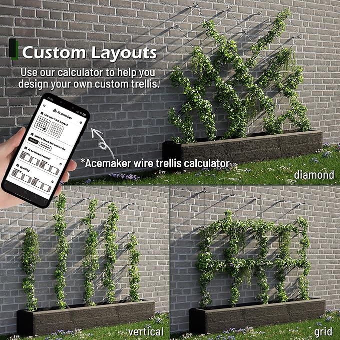 Wire Trellis for Climbing Plants Outdoor, 30-Set Wall Wire Trellis Kit - Image 3
