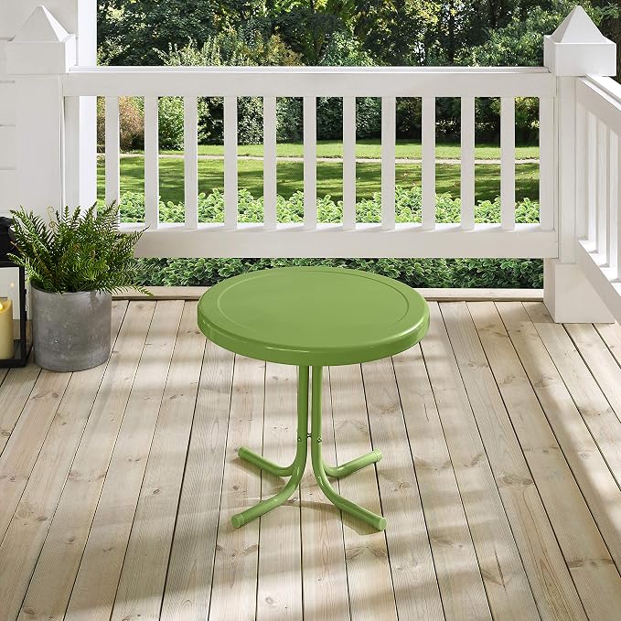 Crosley Furniture Griffith Weather Resistant Retro Metal Outdoor Side Table - Image 6