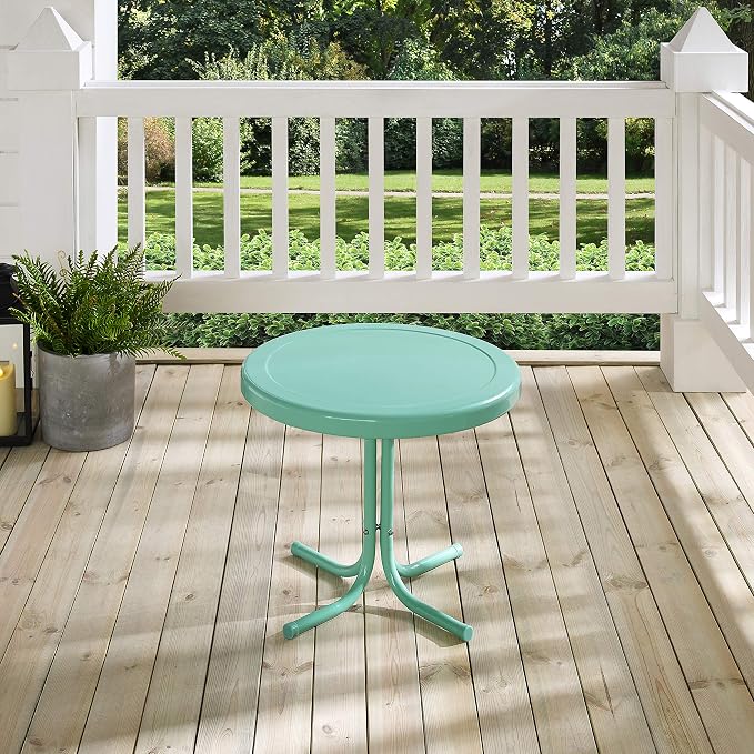 Crosley Furniture Griffith Weather Resistant Retro Metal Outdoor Side Table - Image 9